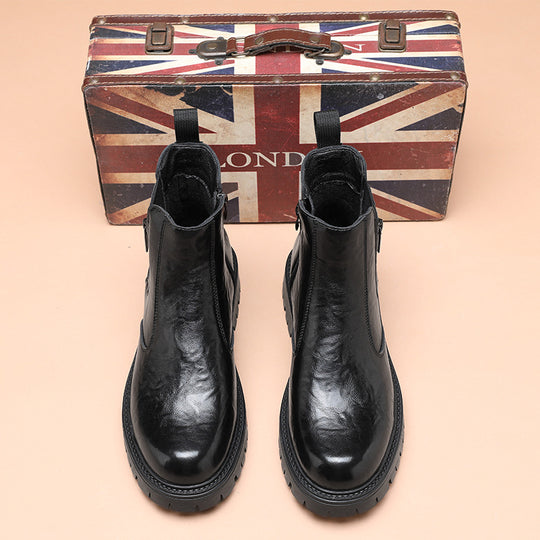 Moderne Herren-Stiefeletten mit Plateausohle