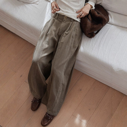 Retro-Cordhose, locker geschnitten, Damen
