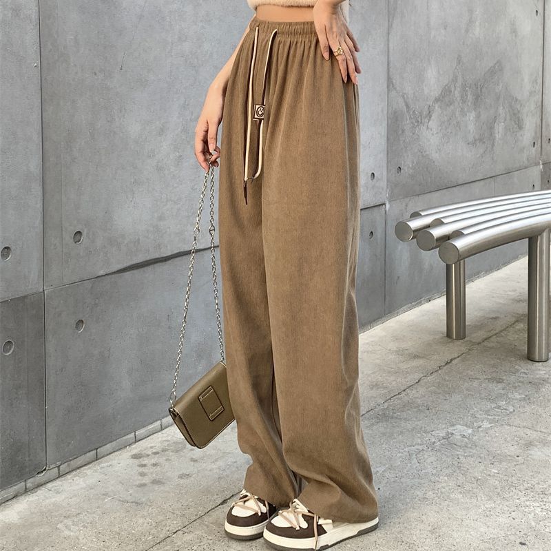 Damen-Cordhose mit weitem Bein und Kordelzug
