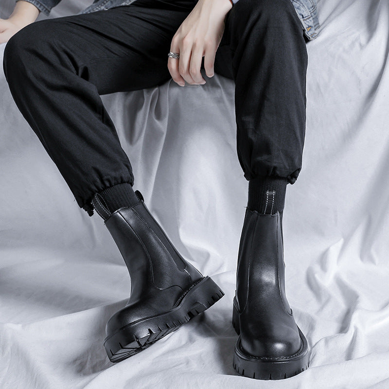 Herren-Chelsea-Stiefel, knöchelhoch, mit Absatz