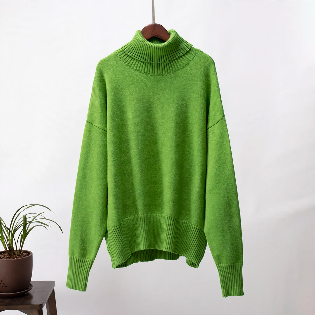 Eleganter, lockerer Damen-Rollkragenpullover