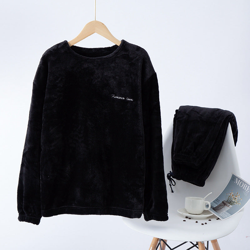 Warmer Herren-Schlafanzug aus Flanell und Korallenfleece