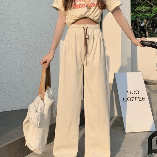 Damen-Cordhose mit weitem Bein und Kordelzug