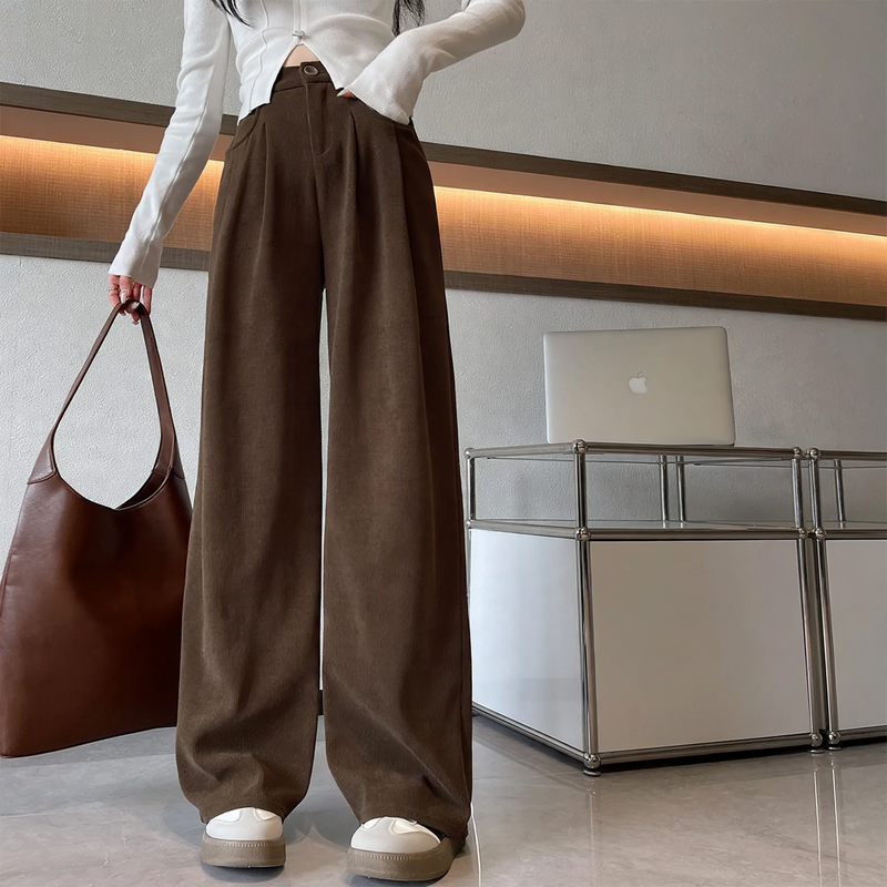 Damen-Cordhose, weit geschnitten, gefüttert