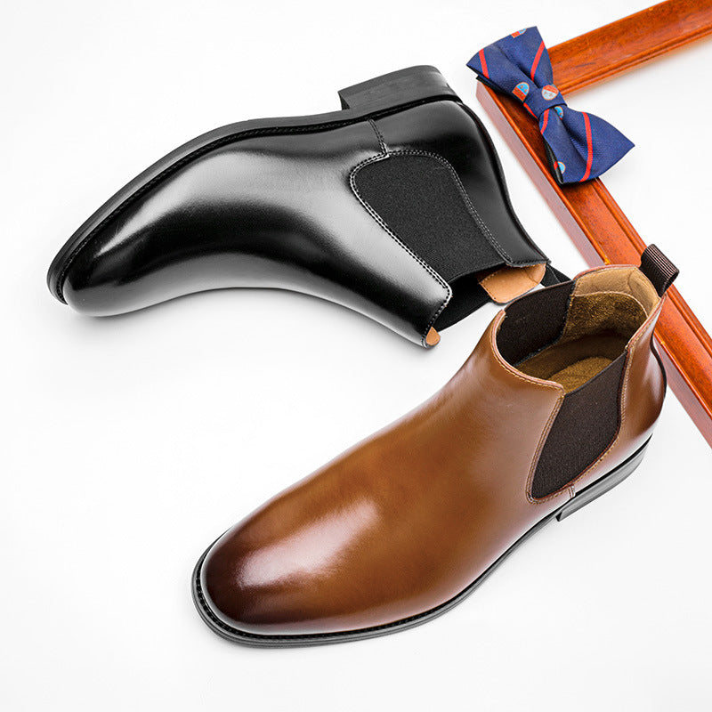Herren-Chelsea-Stiefel aus Leder, klassisch rund