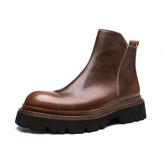 Herren Chelsea-Stiefel aus Rindsleder, mit Reißverschluss