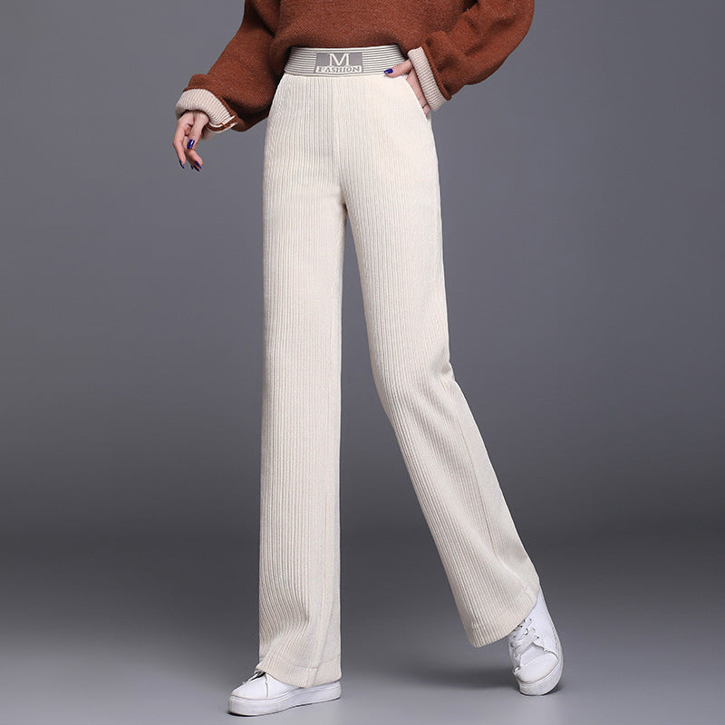 Damen-Cordhose mit weitem Bein und hohem Bund