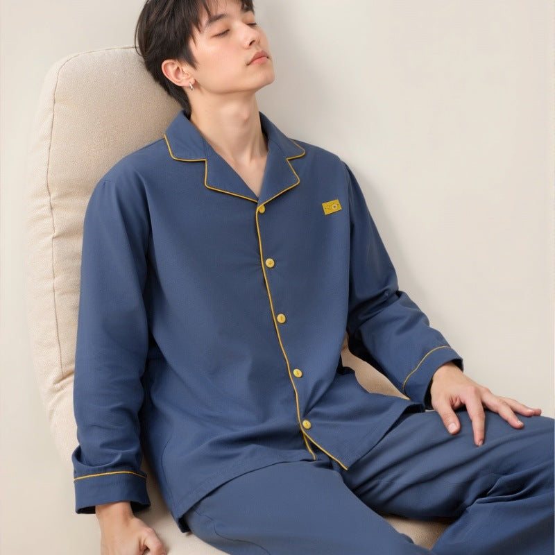 Herren-Pyjama-Set, Baumwolle, geknöpft, verschiedene Größen