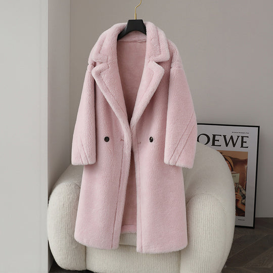Lockerer Damen-Wintermantel aus Schurwolle