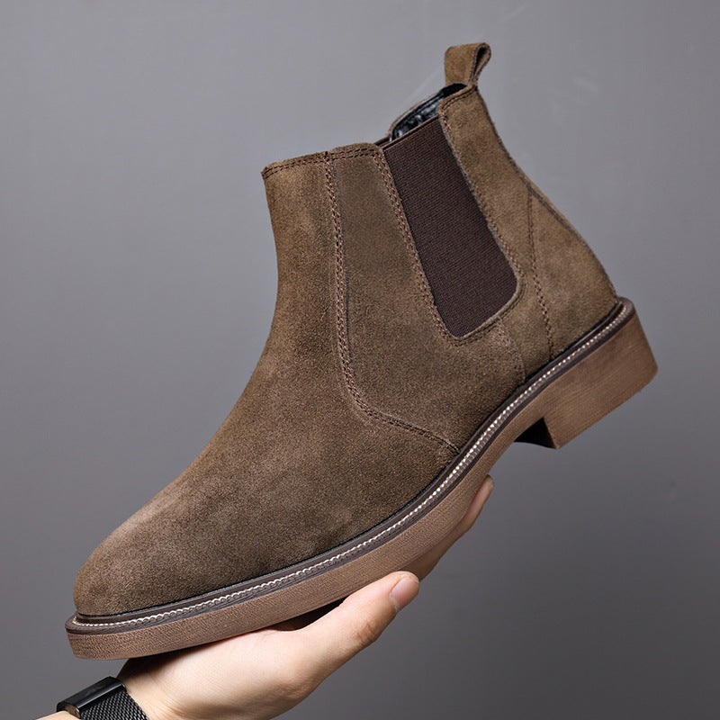 Herren-Chelsea-Boots, Rindsleder, gefüttert, spitz zulaufend