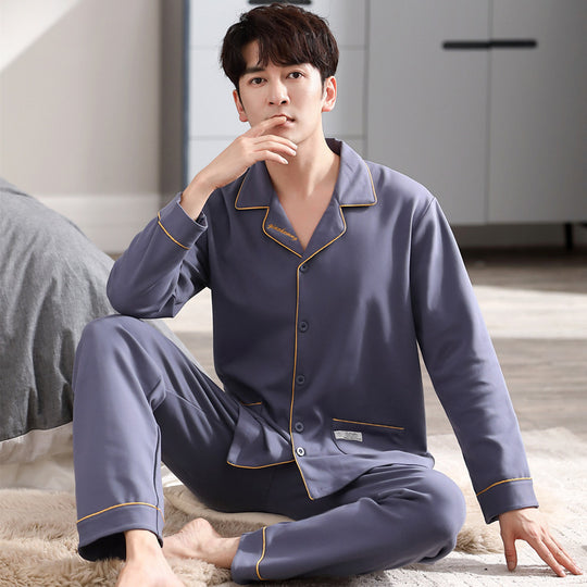 Herren-Pyjama-Set, Baumwolle, Langarm, verschiedene Größen