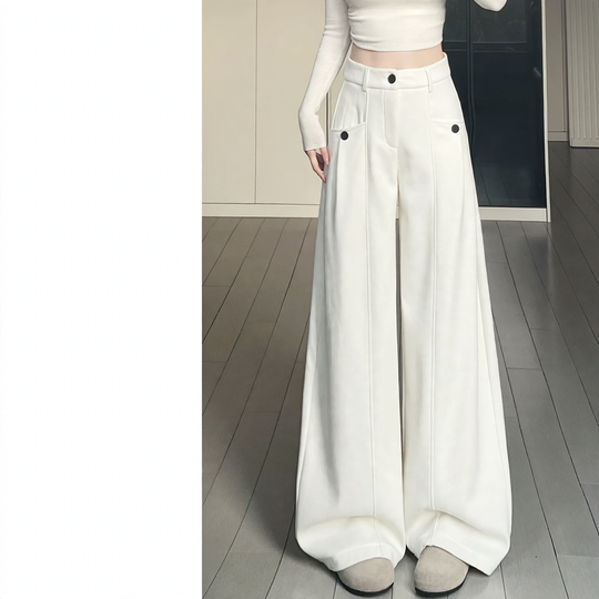 Damen-Cord-Anzughose mit hohem Bund
