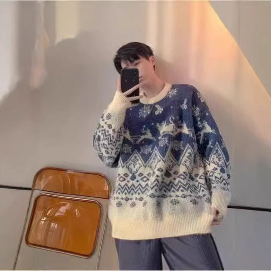 Lockerer Strickpullover für Paare