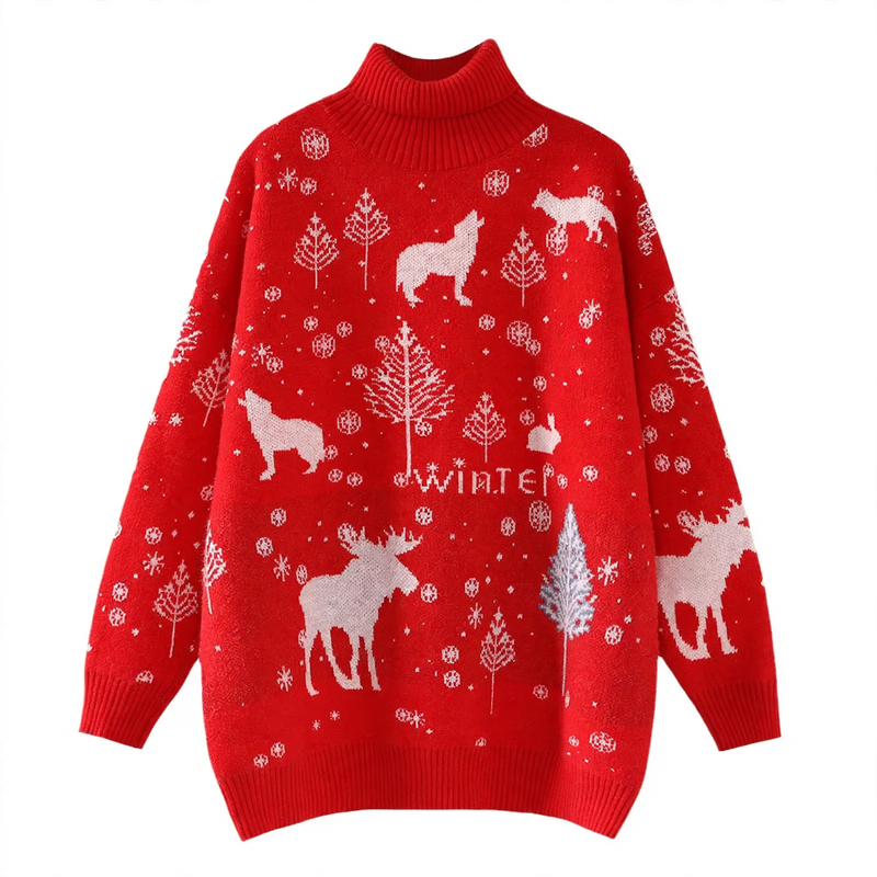 Dicker Rollkragenpullover im Retro-Stil
