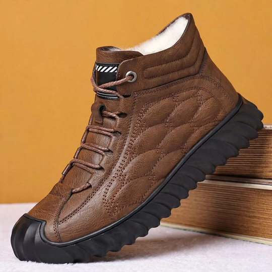 Gefütterte Herren-Stiefeletten, Kunstleder, warm, lässig
