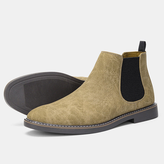 Herren Chelsea-Stiefel, PU-Leder, rutschfest, niedriger Absatz