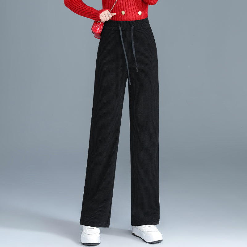 Gefütterte Cord-Hose mit hoher Taille