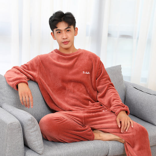 Paar-Pyjama-Set aus dickem Korallenfleece