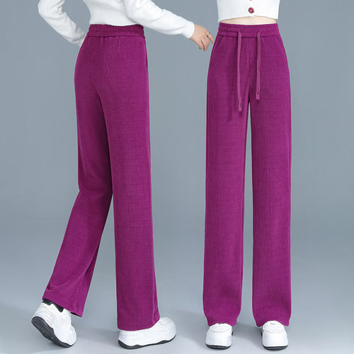Gefütterte Cord-Hose mit hoher Taille