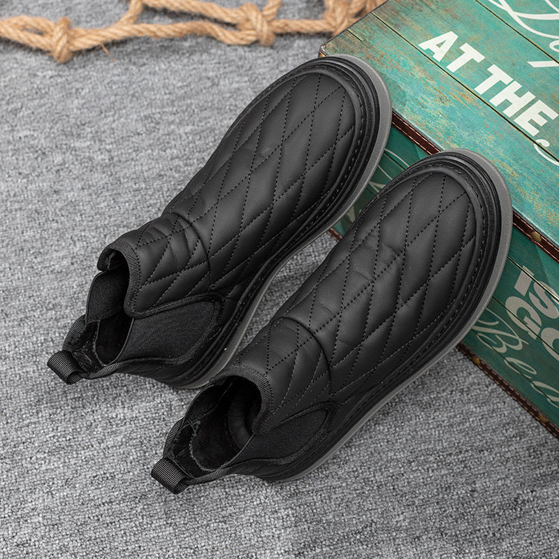 Herren-Chelsea-Stiefel, gefüttert, flacher Absatz