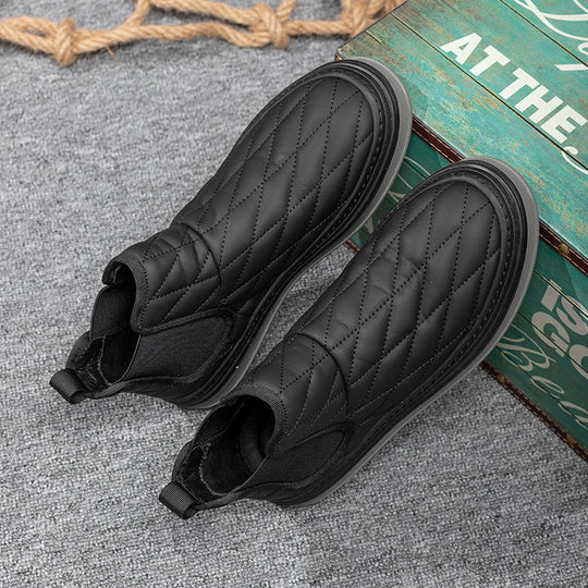 Herren-Chelsea-Stiefel, gefüttert, flacher Absatz