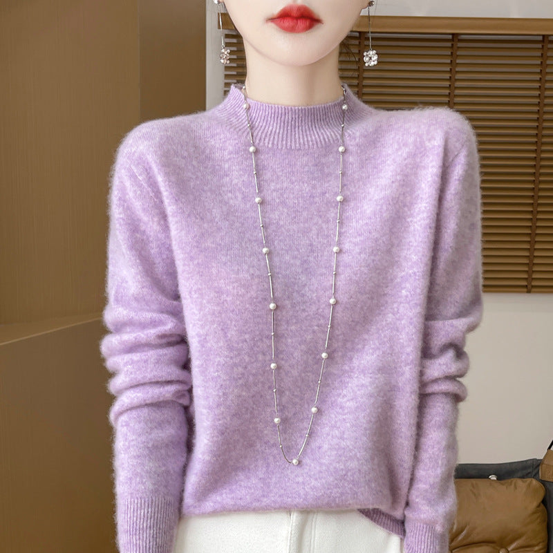 Damen-Wollpullover, nahtlos, 100% Wolle