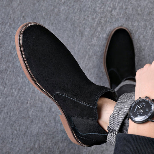Herren-Chelsea-Boots, Rindsleder, gefüttert, spitz zulaufend