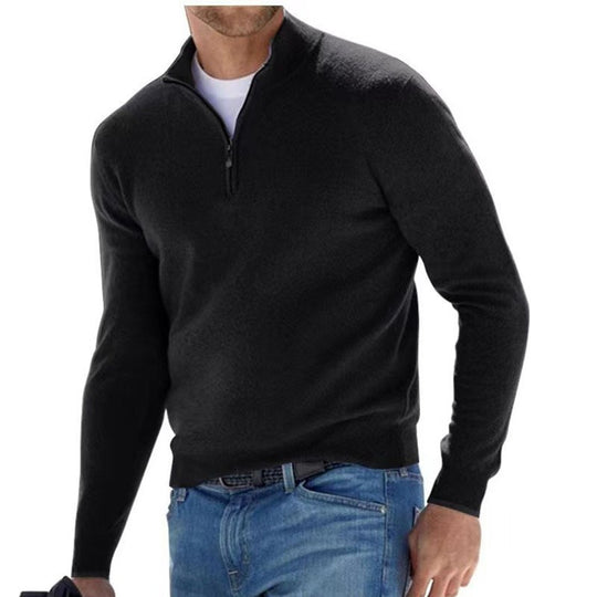 Herren-Langarm-Kaschmirpullover, schlichtes Design