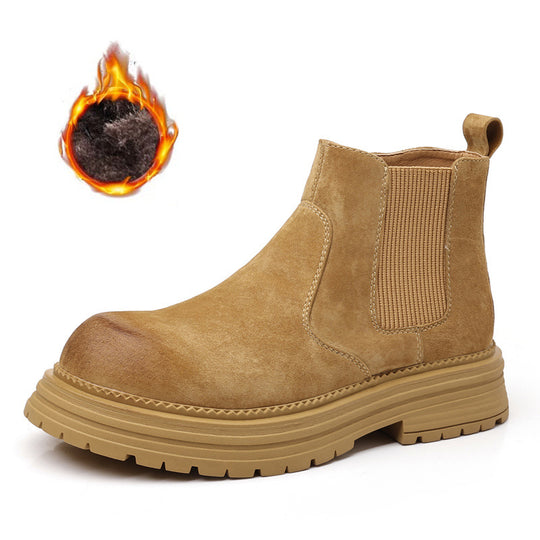 Herren Chelsea-Stiefel aus Leder im Vintage-Stil
