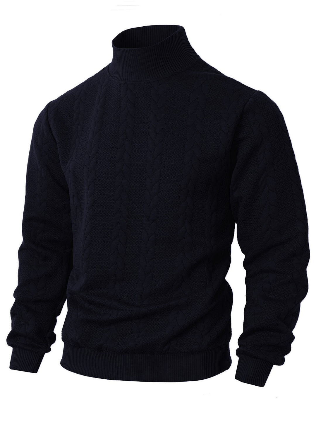 Herren-Strickpullover, Rollkragen, atmungsaktiv, sportlich