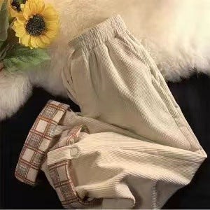 Damen-Cordhose, gerade geschnitten, mit Umschlag