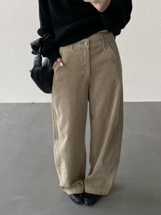 Baumwoll-Cordhose, weit geschnitten, gefüttert, Herbst/Winter