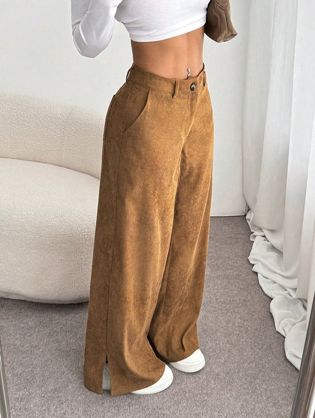 Retro Cord-Hose mit geradem Bein