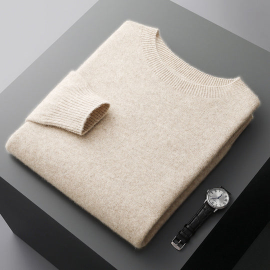 Herren-Wollpullover mit Stehkragen