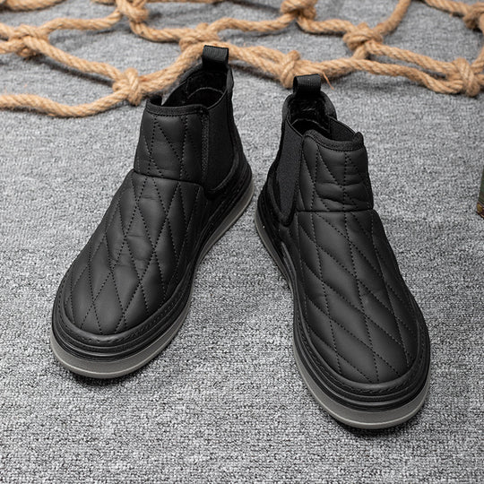 Herren-Chelsea-Stiefel, gefüttert, flacher Absatz