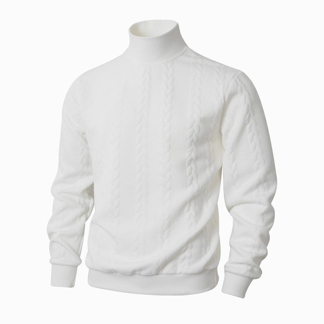 Herren-Strickpullover, Rollkragen, atmungsaktiv, sportlich