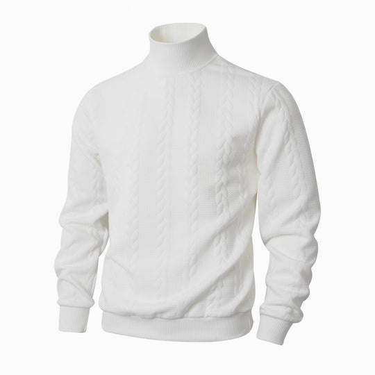 Herren-Strickpullover, Rollkragen, atmungsaktiv, sportlich