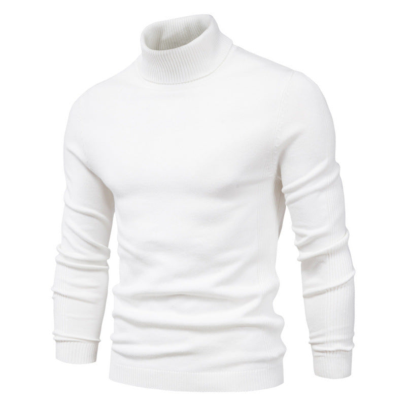 Herren-Rollkragenpullover, einfarbig, Freizeit