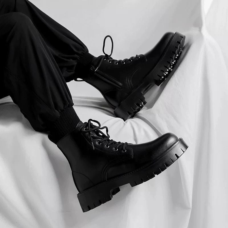 Herren-Stiefeletten mit seitlichem Reißverschluss, High-Top