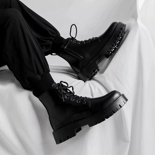 Herren-Stiefeletten mit seitlichem Reißverschluss, High-Top
