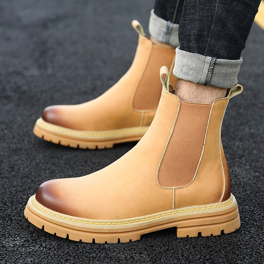 Herren Chelsea-Stiefel, gefüttert, rutschfest, Kunstleder