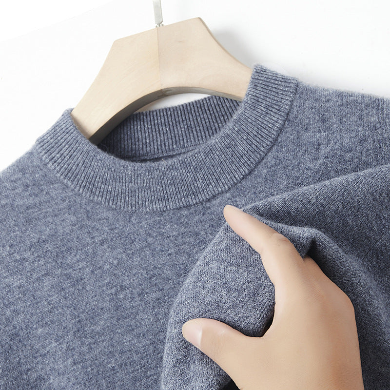 Herren-Kaschmirpullover, einfarbig, wärmend