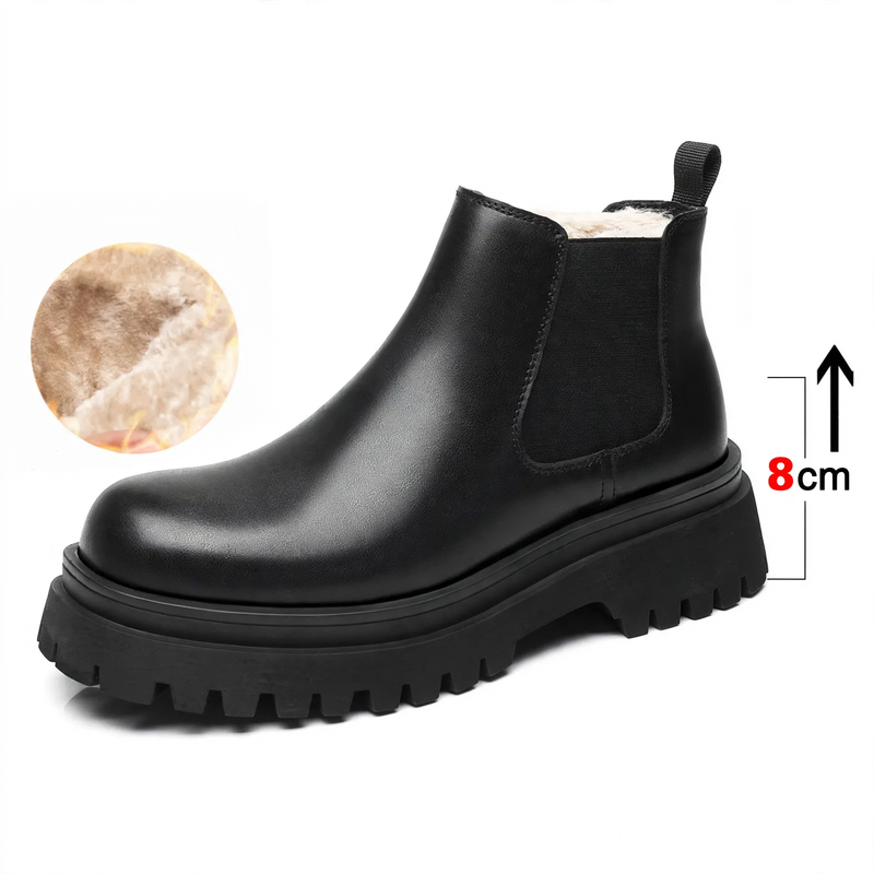 Herren-Plateau-Stiefel mit Innensohlenerhöhung