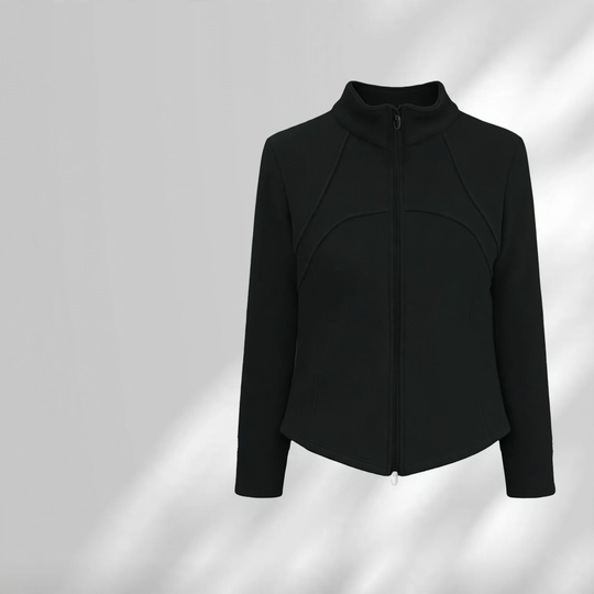 Gefütterte Lammfell-Sportjacke mit Stehkragen
