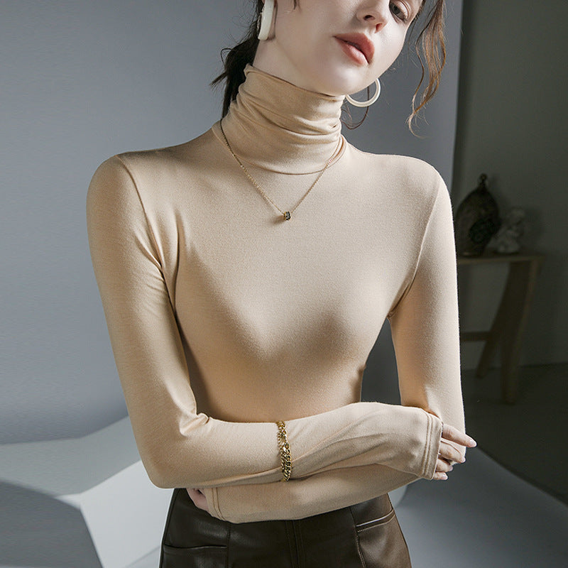Elastisches Damen-Langarmshirt mit Rollkragen