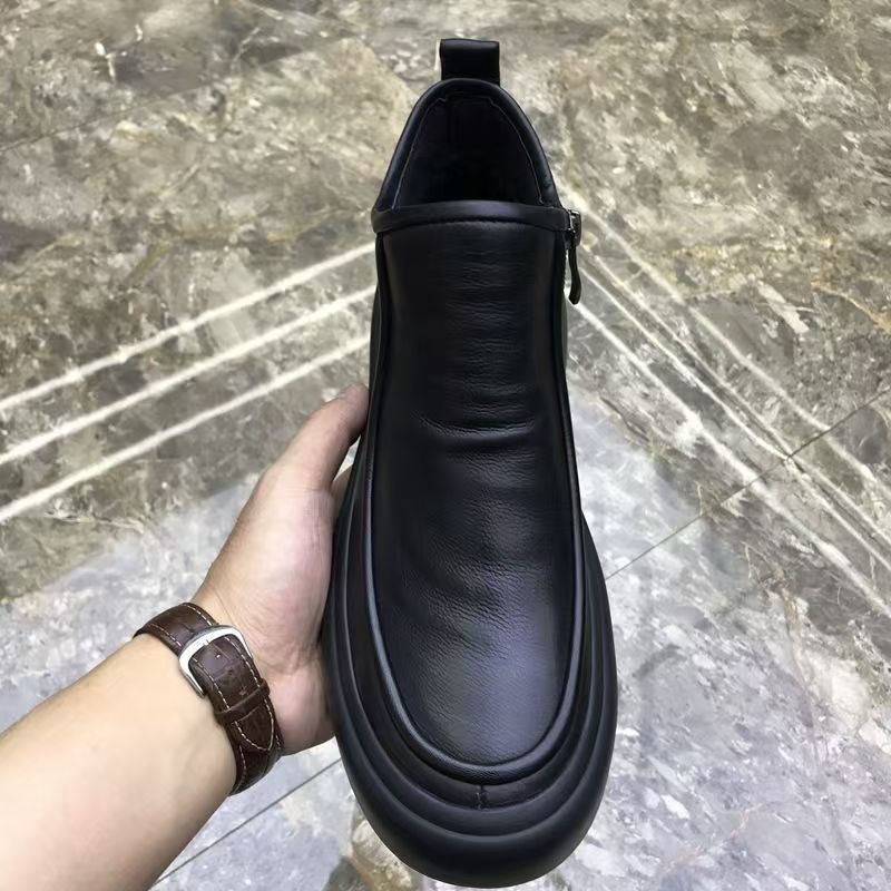 Gefütterte Herren-Chelsea-Stiefel, Leder