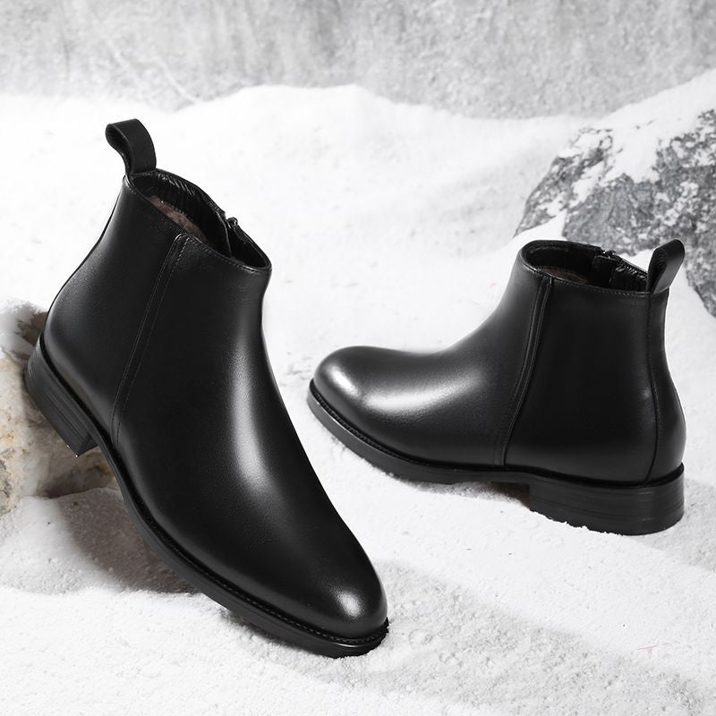 Gefütterte Herren-Chelsea-Boots aus Echtleder