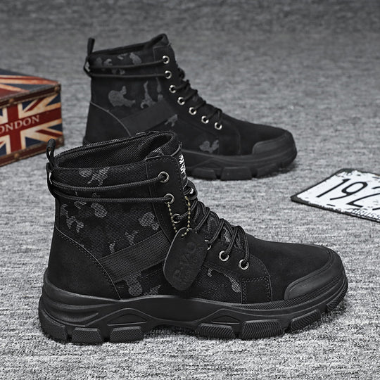 Herren-Arbeitsstiefel, Camouflage, rutschfest, robust