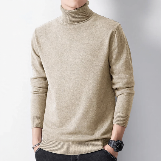 Herren-Pullover mit Rundhalsausschnitt und Innenfutter