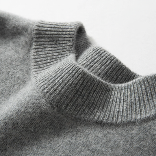 Herren-Kaschmirpullover, Stehkragen, dickes Strickdesign